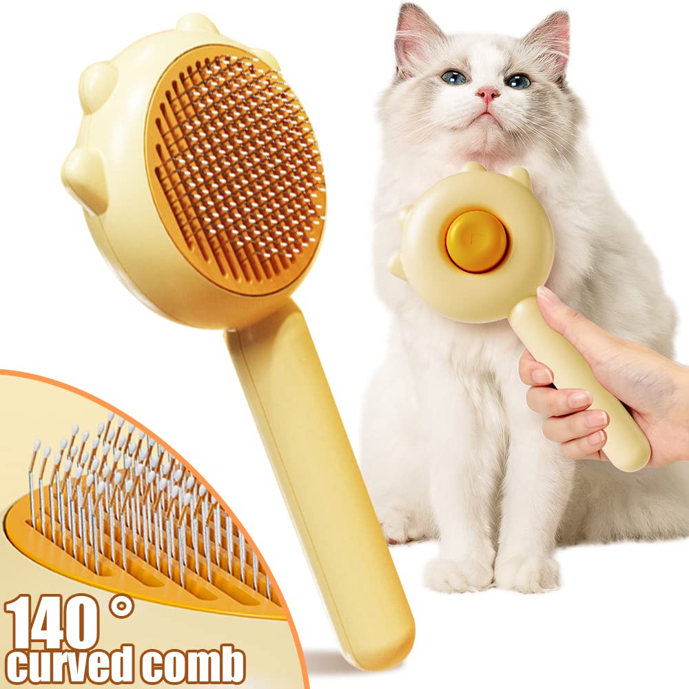 HaloSleek Self-Cleaning Slicker Brush – Push-Button Hair Release