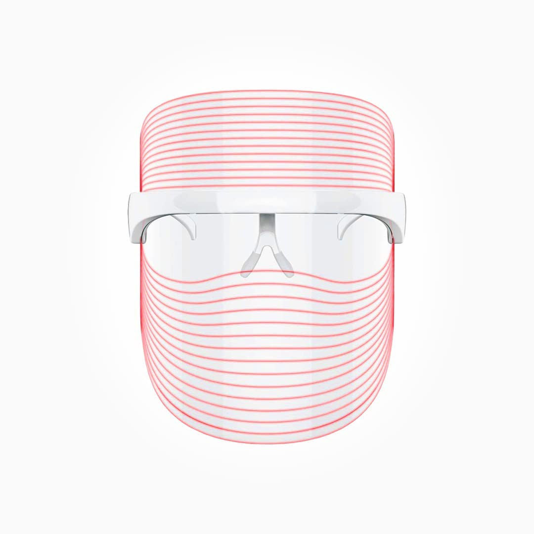 HaloAura LED face visor with red light