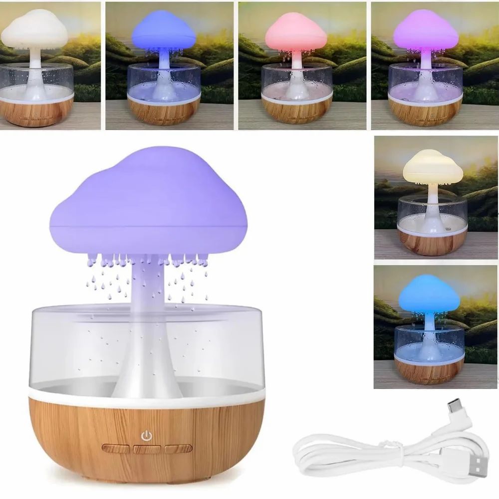 HaloRain cloud humidifier glow colours and USB cable
