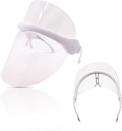 HaloAura LED face visor side and front view