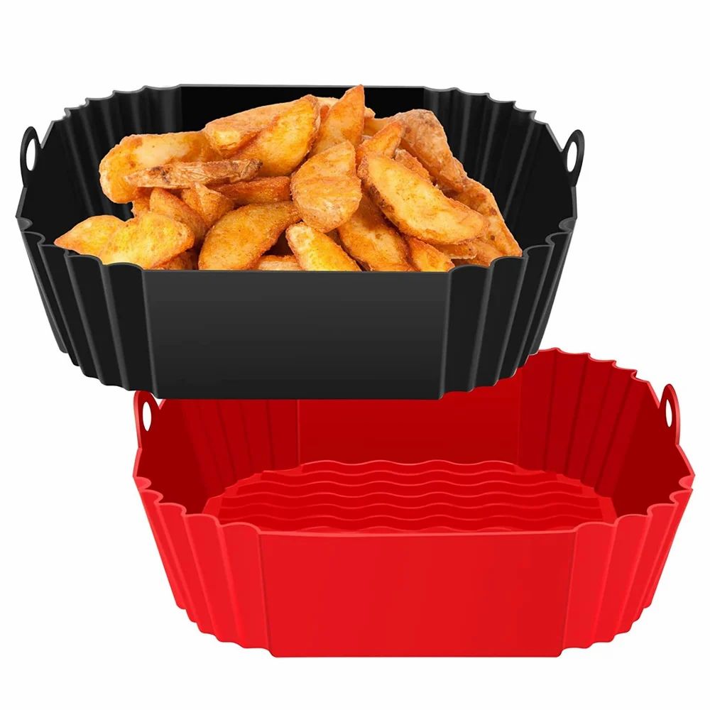 HaloLine Reusable Silicone Air Fryer Liners – 2-Pack, 8.5in Square