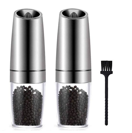 HaloGrind Gravity Electric Salt & Pepper Grinder Set with LED