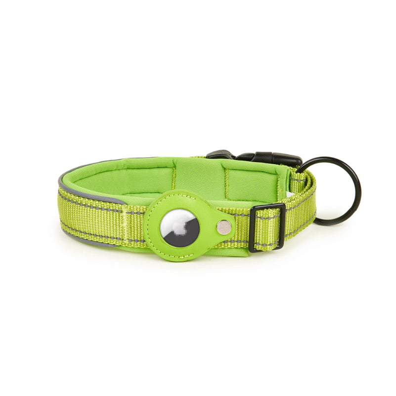 HaloTag AirTag Pet Collar – Reflective Nylon with Secure Holder