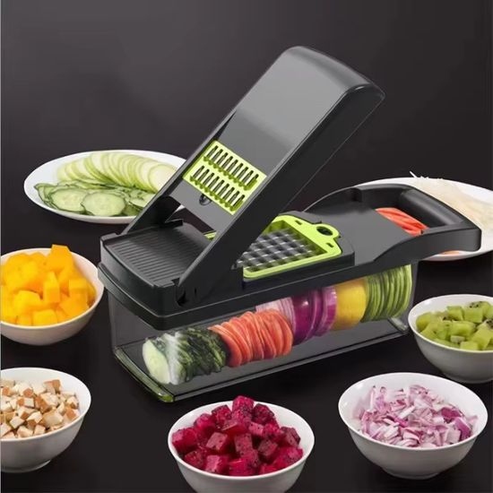 HaloChop 12-in-1 Vegetable Chopper with Drain Basket & Container