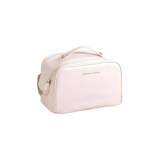 HaloTote Travel Makeup Organizer Bag - PU leather with carry handle