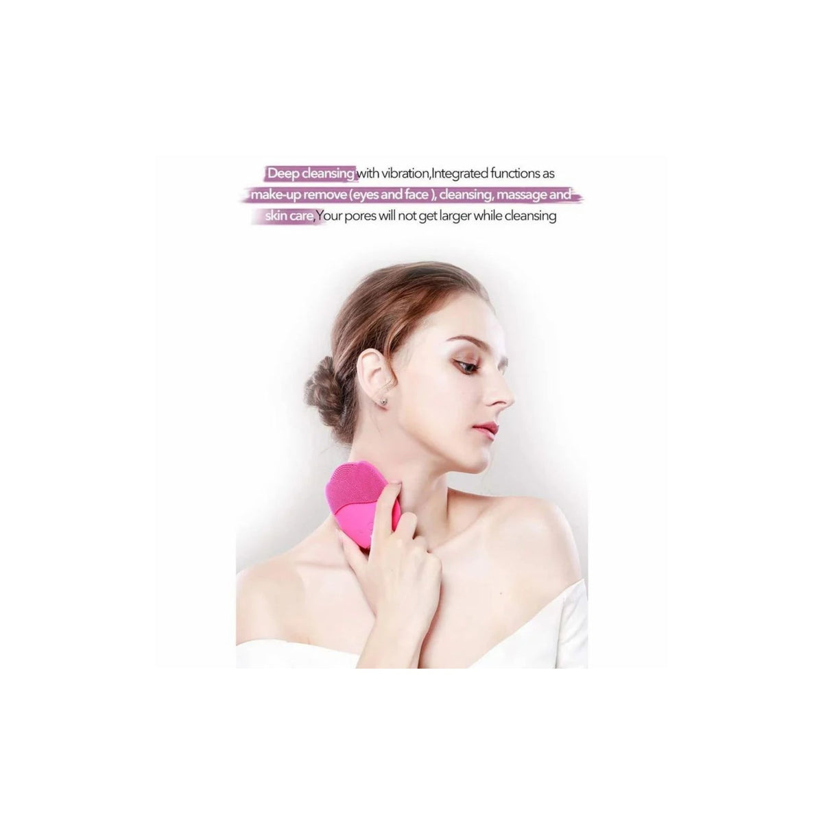 HaloCleanse Sonic Silicone Facial Cleansing Brush in use