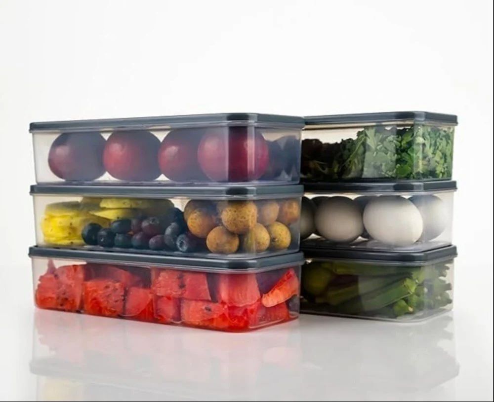 HaloBin Clear Fridge Organizer Bins – 6-Pack with Handles
