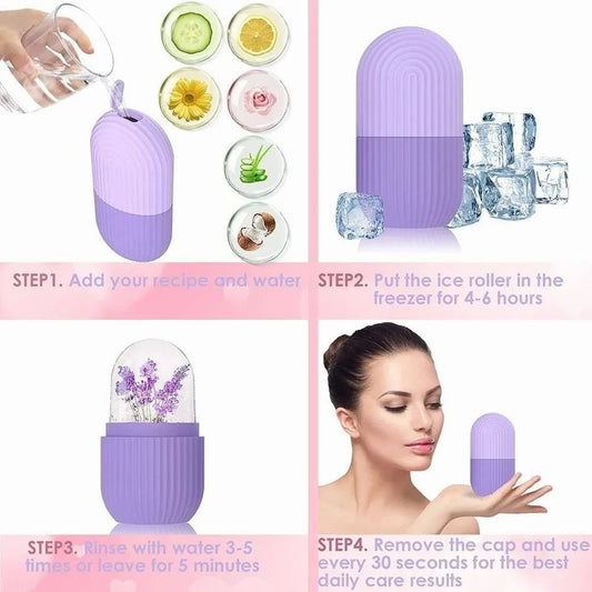 HaloFrost Silicone Face Ice Roller - how to use in 4 steps