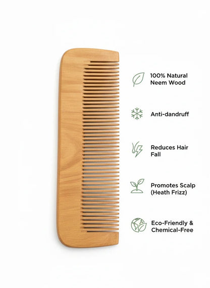 Neem wood fine-tooth comb - natural benefits