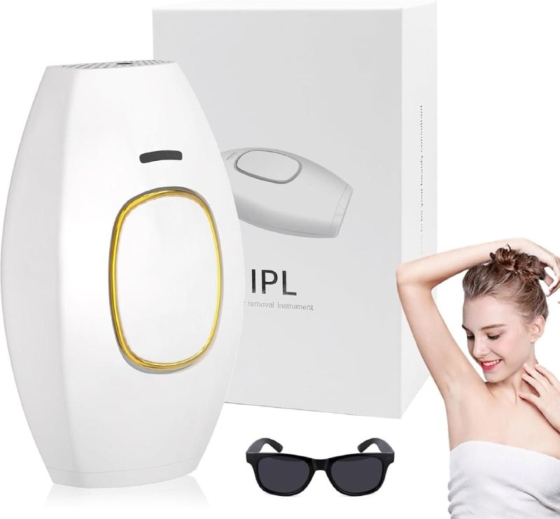 HaloSilk IPL hair removal device with box and safety goggles