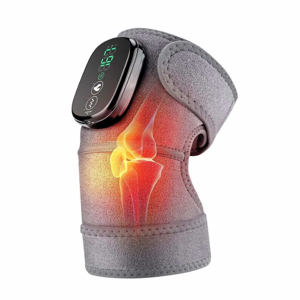 HaloTherm Heated Knee Massager Wrap – Cordless Heat + Vibration