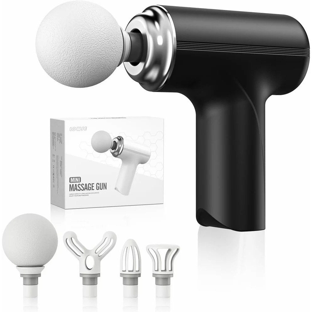 HaloPulse cordless mini massage gun with interchangeable heads
